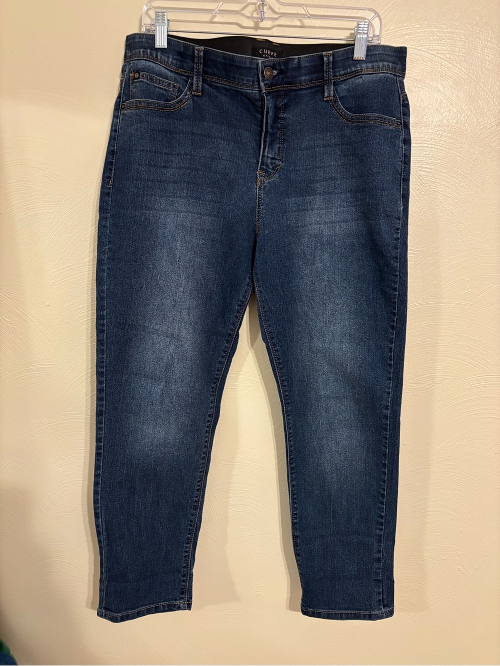 Curve Appeal Women’s Jeans 12/31 Dark Wash Straight Leg Stretch Denim